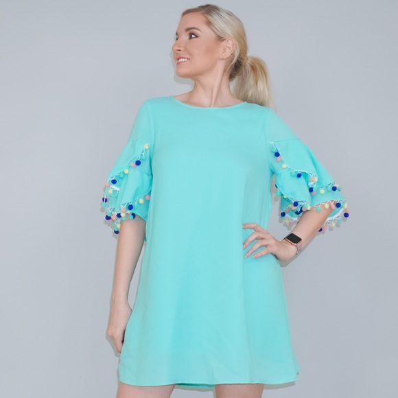 Mint Ruffle Sleeve Day Dress - Picture 5 of 13